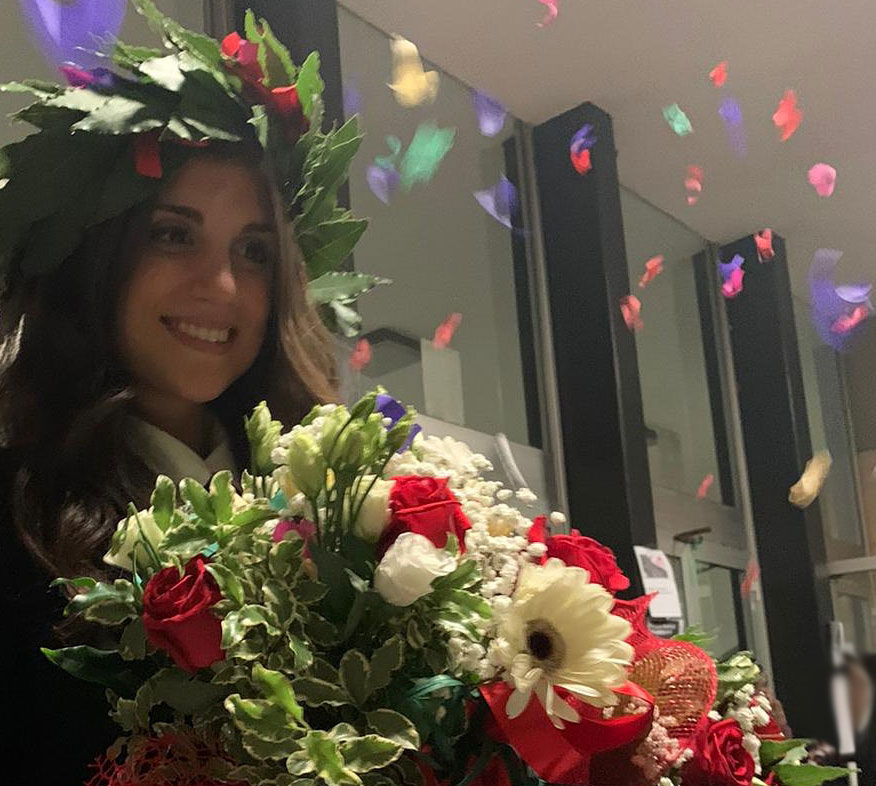 Bouquet e coroncina per laurea