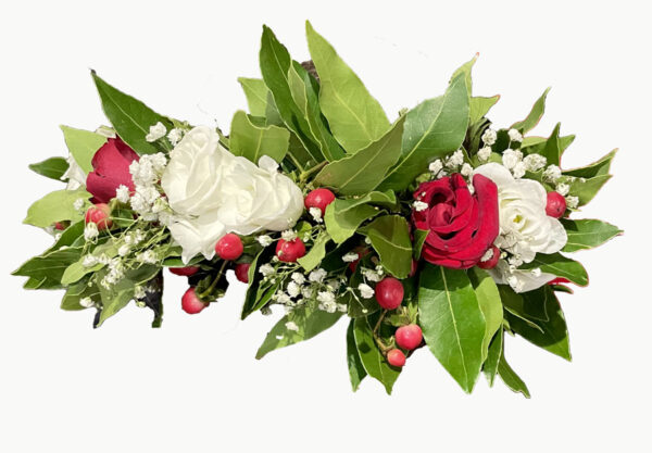 Coroncina per lauera con fiori e bacche foto 1