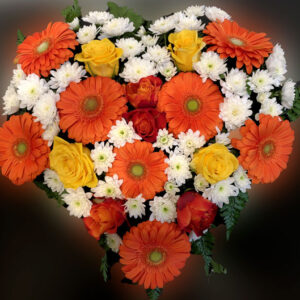 cuoricino di fiori misti cod-0002 diametro 40cm