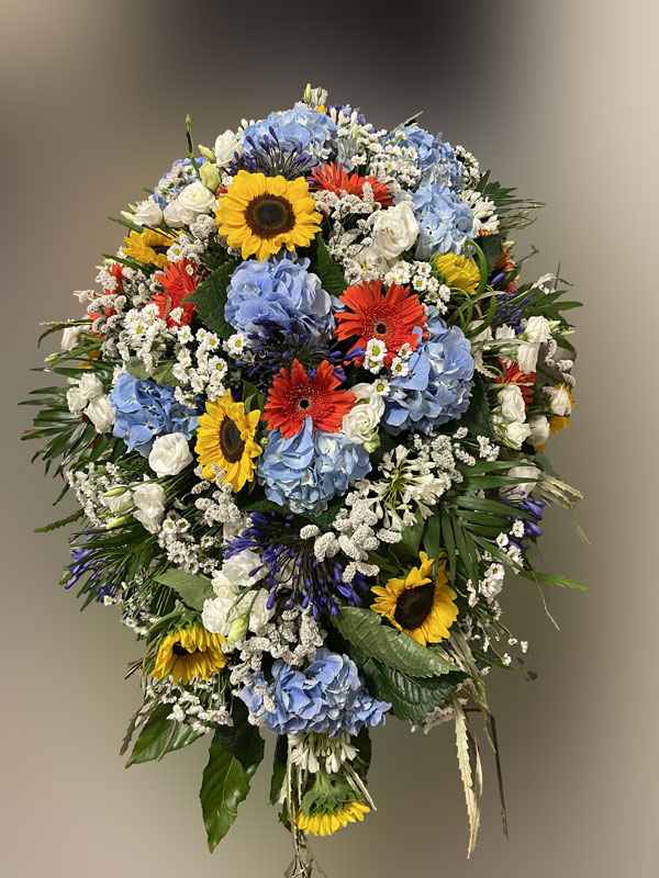 Cuscino di fiori fantasia ortensie