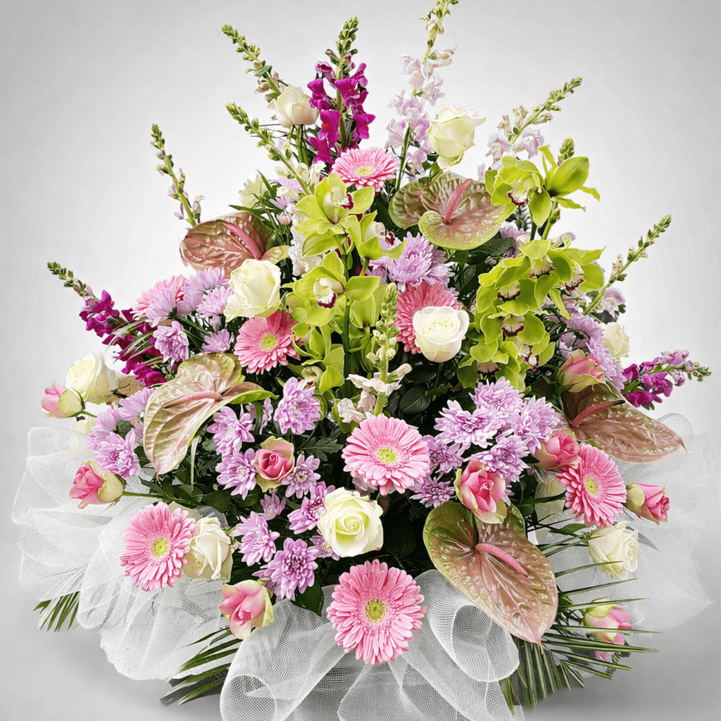 Addobbo cod-07 bianco e rosa