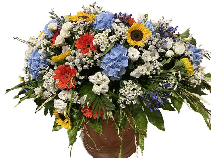 Cuscino di fiori fantasia ortensie
