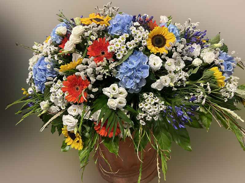 Cuscino di fiori fantasia ortensie