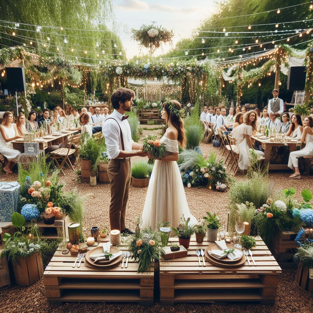 Immagine di un ricevimento per matrimonio stile ecosostenibile